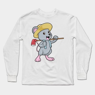 Mouse as Farmer with Axe & Hat Long Sleeve T-Shirt